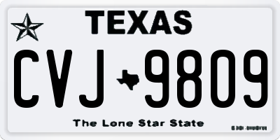 TX license plate CVJ9809