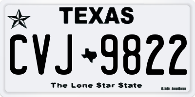 TX license plate CVJ9822