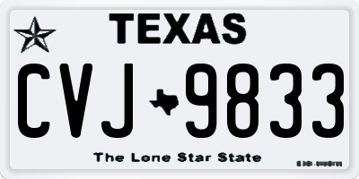 TX license plate CVJ9833