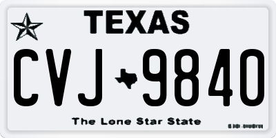 TX license plate CVJ9840