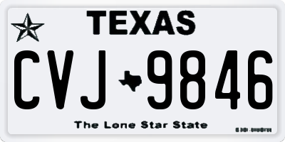 TX license plate CVJ9846