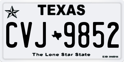 TX license plate CVJ9852