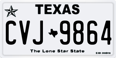 TX license plate CVJ9864