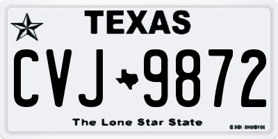 TX license plate CVJ9872