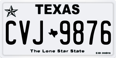 TX license plate CVJ9876