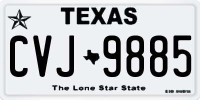 TX license plate CVJ9885