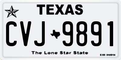 TX license plate CVJ9891