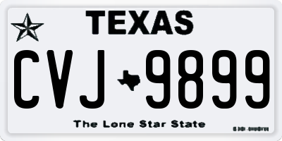 TX license plate CVJ9899