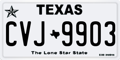 TX license plate CVJ9903