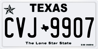 TX license plate CVJ9907
