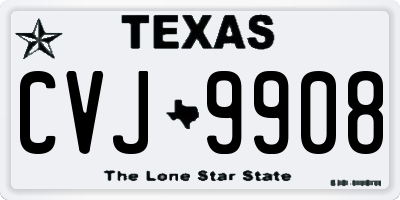 TX license plate CVJ9908