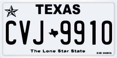 TX license plate CVJ9910