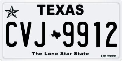 TX license plate CVJ9912