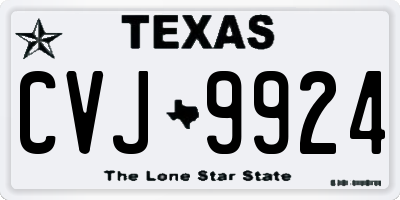 TX license plate CVJ9924