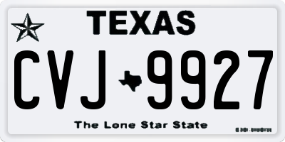 TX license plate CVJ9927