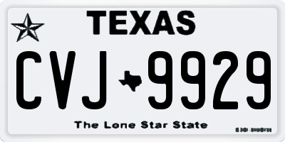 TX license plate CVJ9929