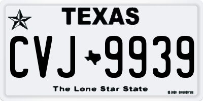 TX license plate CVJ9939