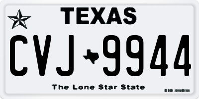 TX license plate CVJ9944