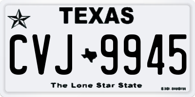 TX license plate CVJ9945