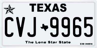 TX license plate CVJ9965