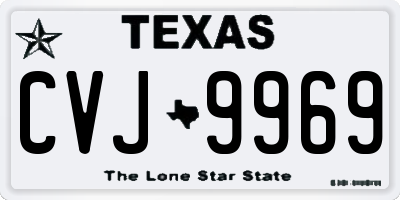 TX license plate CVJ9969