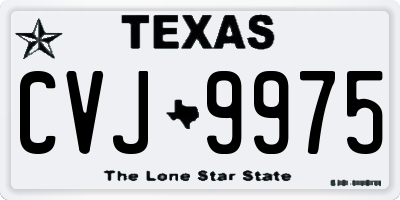 TX license plate CVJ9975