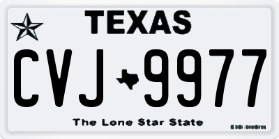TX license plate CVJ9977