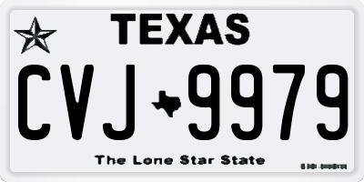 TX license plate CVJ9979