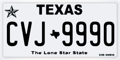 TX license plate CVJ9990
