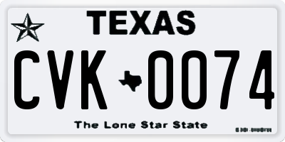 TX license plate CVK0074