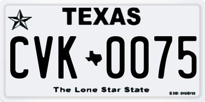 TX license plate CVK0075
