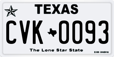 TX license plate CVK0093
