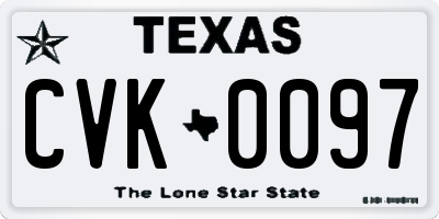 TX license plate CVK0097