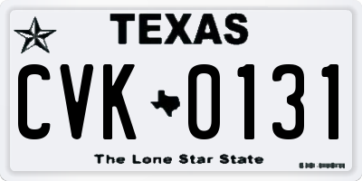 TX license plate CVK0131