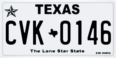 TX license plate CVK0146