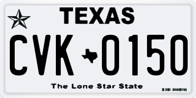 TX license plate CVK0150