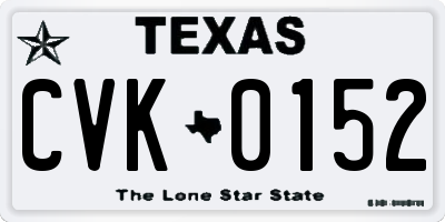 TX license plate CVK0152