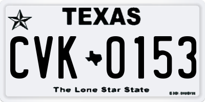 TX license plate CVK0153