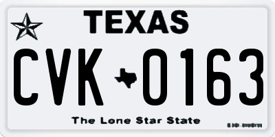 TX license plate CVK0163