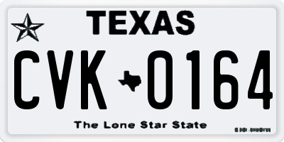TX license plate CVK0164