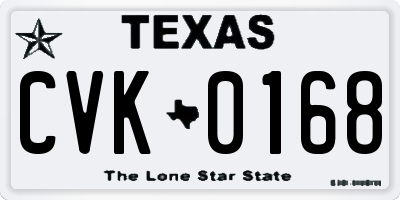TX license plate CVK0168