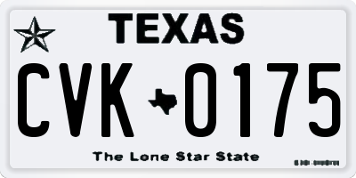 TX license plate CVK0175