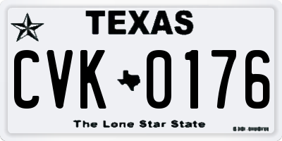 TX license plate CVK0176