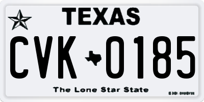 TX license plate CVK0185