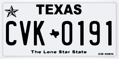 TX license plate CVK0191