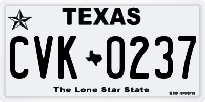 TX license plate CVK0237