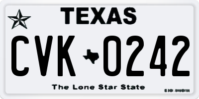 TX license plate CVK0242