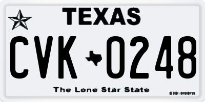 TX license plate CVK0248