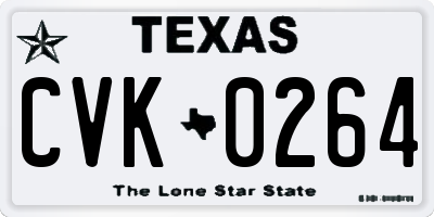 TX license plate CVK0264