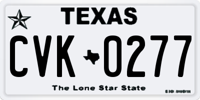 TX license plate CVK0277